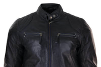 Genuine Leather Black Biker Jacket for Men