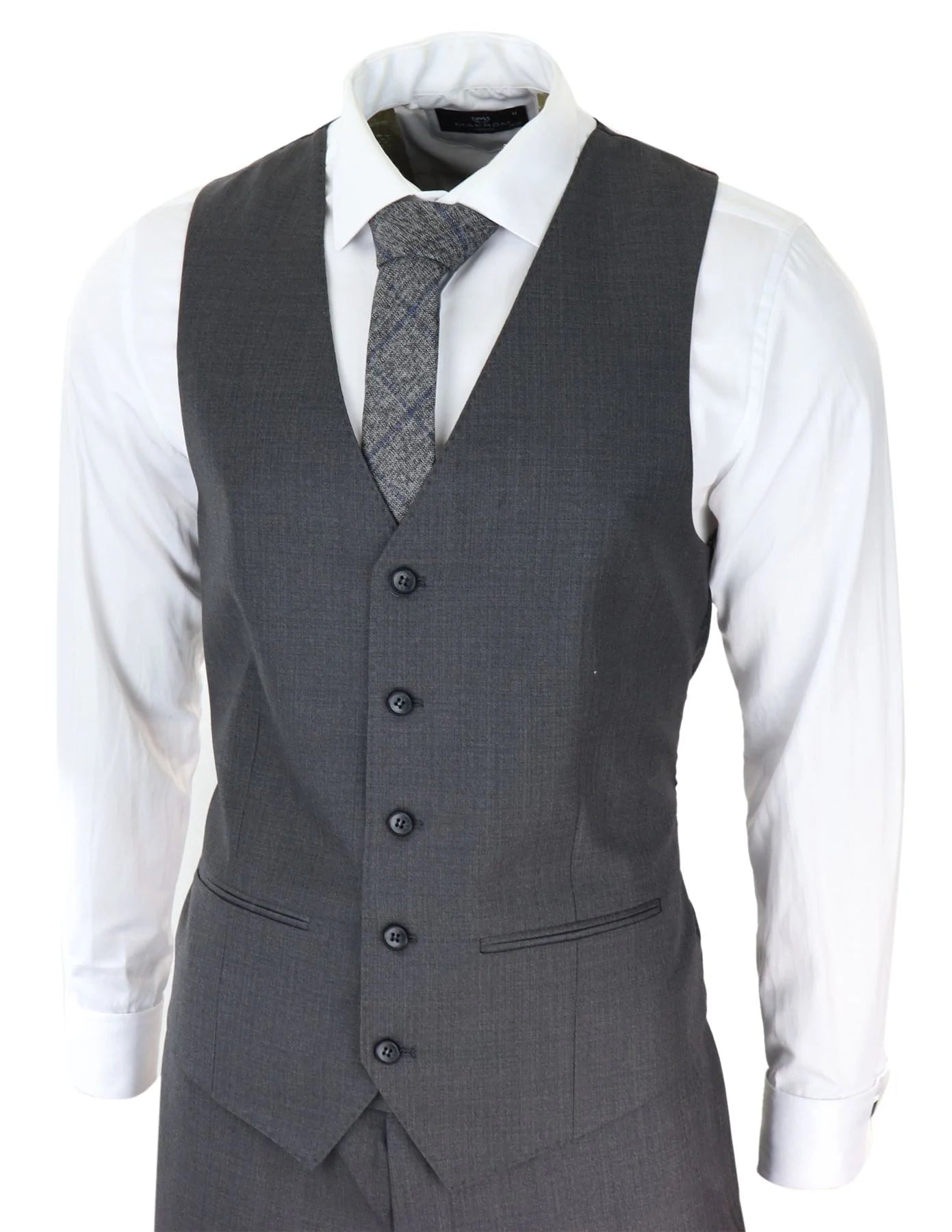 Mens Dark Grey Charcoal 3 Piece Suit Classic Stitch Wedding Summer Prom Classic