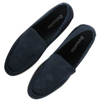 Men's Suede Navy Slip On Comfort Fit Loafers