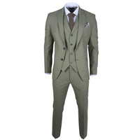 TP-22 Men's Sage 3-Piece Linen Summer Wedding Suit