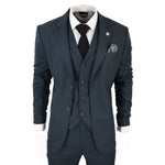 AK-07 Men's 3-Piece Olive Green Check Suit