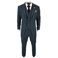 AK-07 Men's 3-Piece Olive Green Check Suit