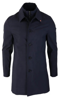 Mens Brando Navy Overcoat