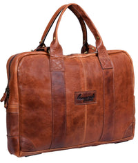 Real Leather Carry On Overnight Bag - Tan,