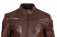 Lear Leather Classic Men's Biker Style Jacket - Brown