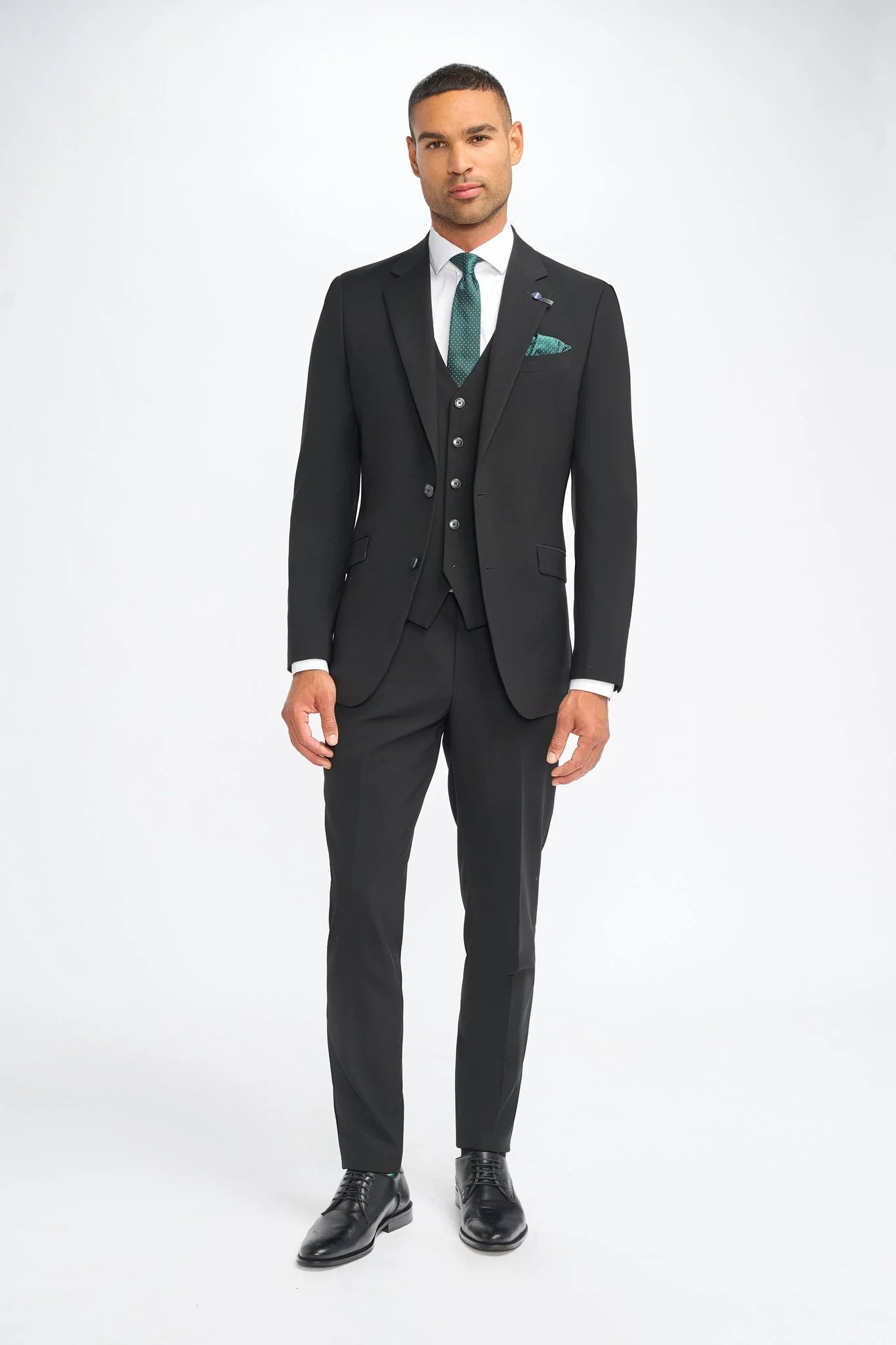 Malibu - Men's Black 3 Piece Tailored Fit Suit