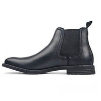 Sergio - Men's Black Slip On Leather Chelsea Boots