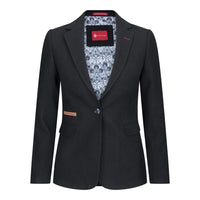 Womens Blazer Suit Wool Tweed Elbow Patch 1920s Vintage Classic Black