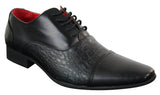 Mens Black Shiny Patent PU Leather Shoes