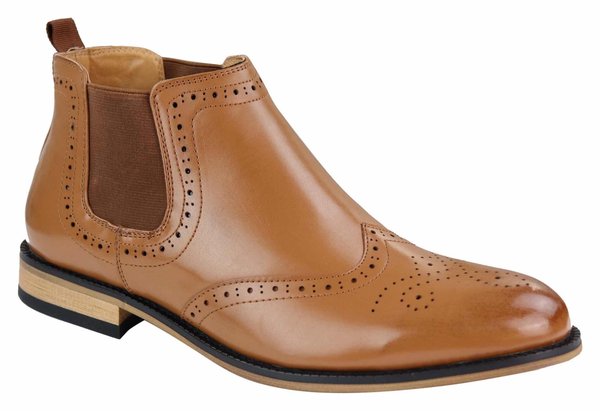 Men's Slip-On Brogue Boots