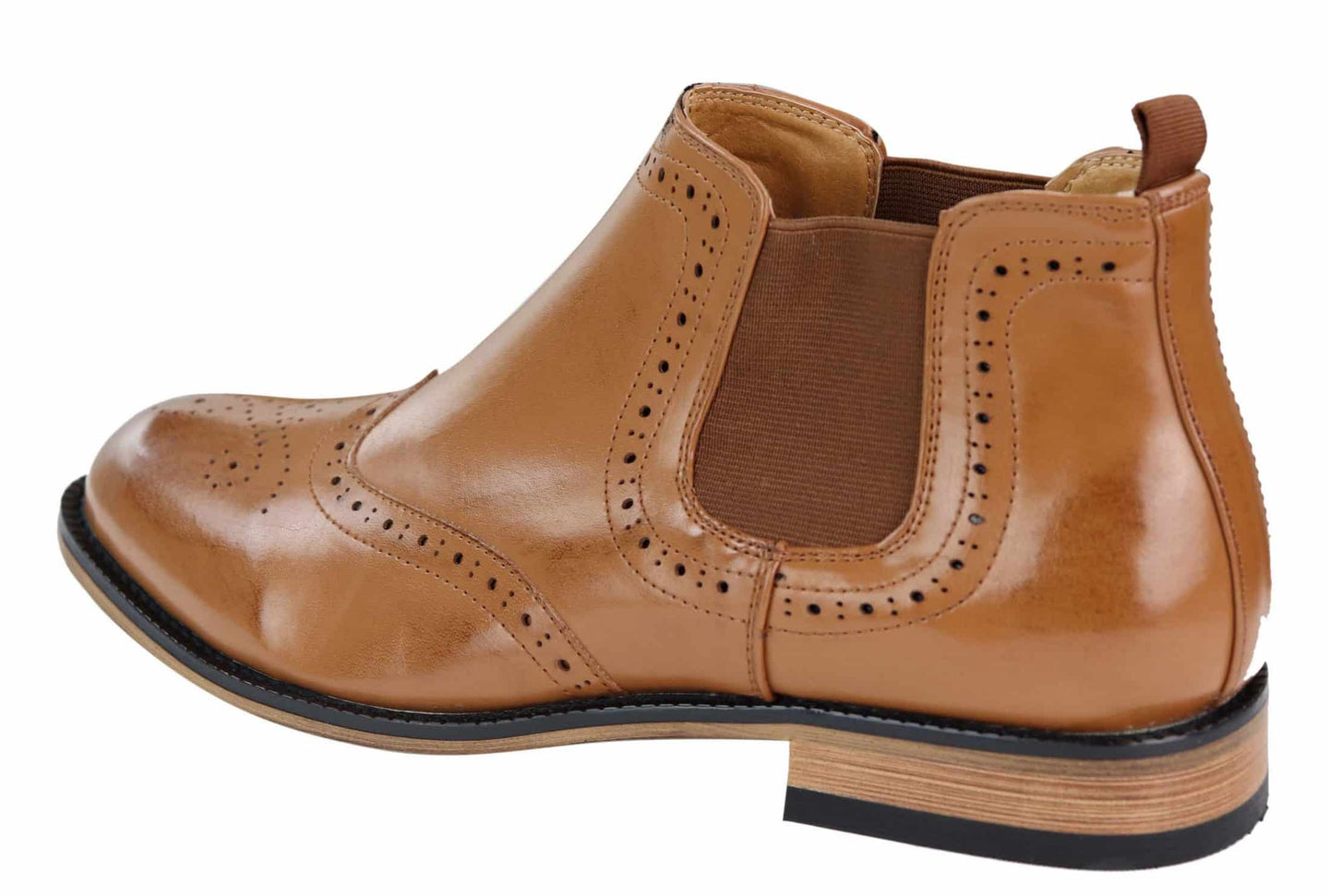 Men's Slip-On Brogue Boots