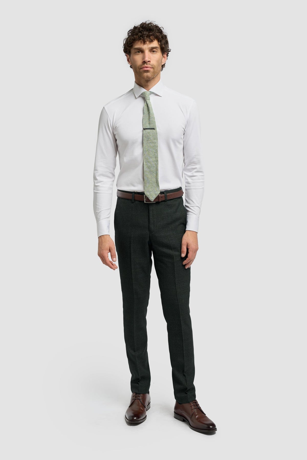 Caridi - Olivgrüne Tweedhose für Herren