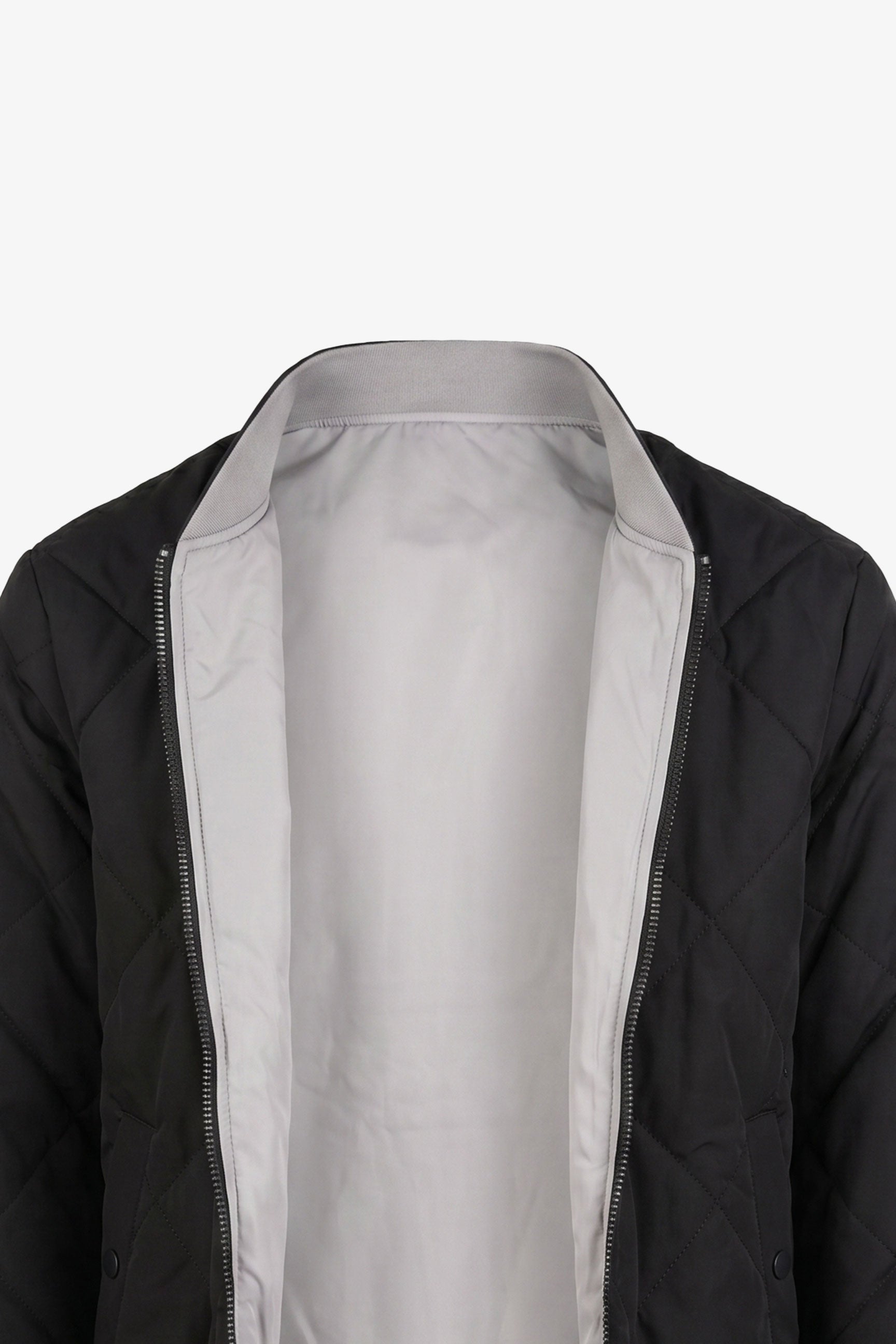 Schwarze und beige, wendbare Bomberjacke für Herren, leichte Steppjacke, 2-in-1