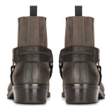 Mens Western Cowboy Black Boot Vintage Square Toe Country Hunting Hiking Real Leather Riding Bikers