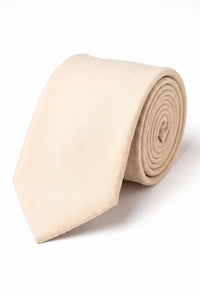 Herrenkrawatte in Creme mit Wildlederfinish