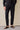 Schwarze Herren-Gurkha-Hose mit Bundfalten, verstellbarer Bund, taillierte, schmal zulaufende Passform