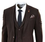 Brown Herringbone Tweed 3 Piece Suit