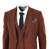 Rust Herringbone Tweed 3 Piece Suit