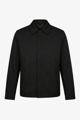 Schwarze, wasserdichte Harrington-Jacke für Herren mit Kragen