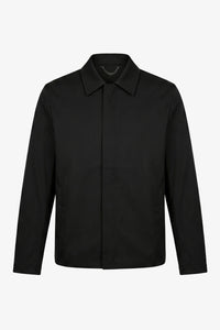 Schwarze, wasserdichte Harrington-Jacke für Herren mit Kragen