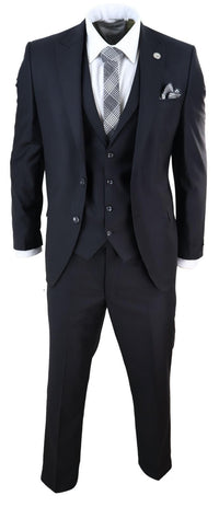 Mens Classic Black 3 Piece Suit