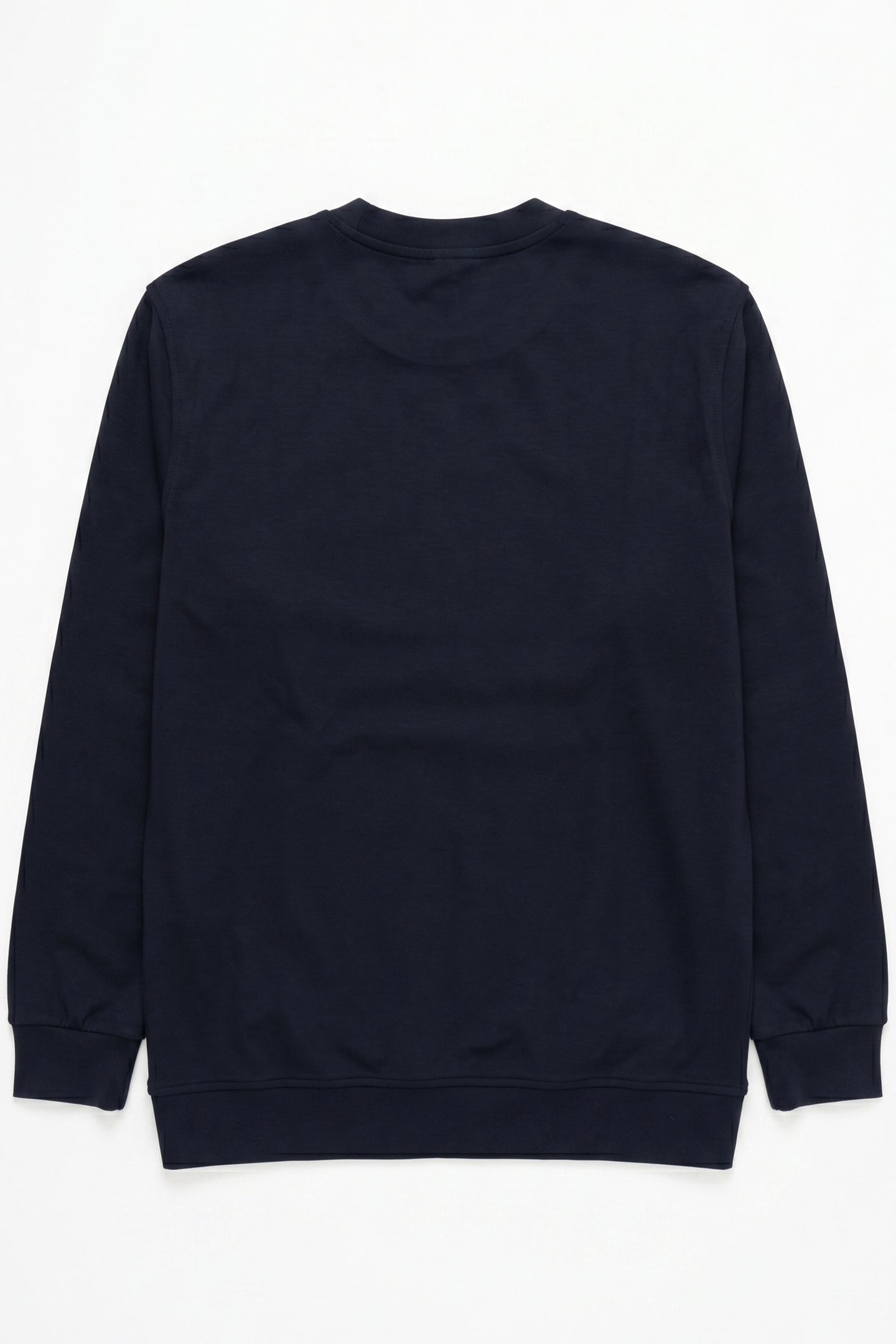 Herren-Sweatshirt mit Rundhalsausschnitt, langen Ärmeln und Stretchanteil aus Baumwollmischgewebe in Marineblau