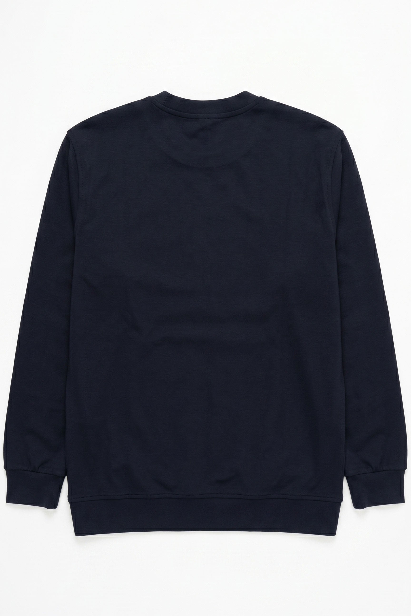 Herren-Sweatshirt mit Rundhalsausschnitt, langen Ärmeln und Stretchanteil aus Baumwollmischgewebe in Marineblau