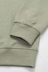Herren-Sweatshirt in Salbeigrün aus Baumwollmischgewebe mit Rundhalsausschnitt, langen Ärmeln und Stretchanteil