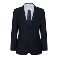 Boys Navy Blue 5 Piece Suit Blazer Waistcoat Shirt Tie Trousers Wedding Party