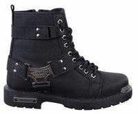 Mens Black Rugged PU Leather Boots