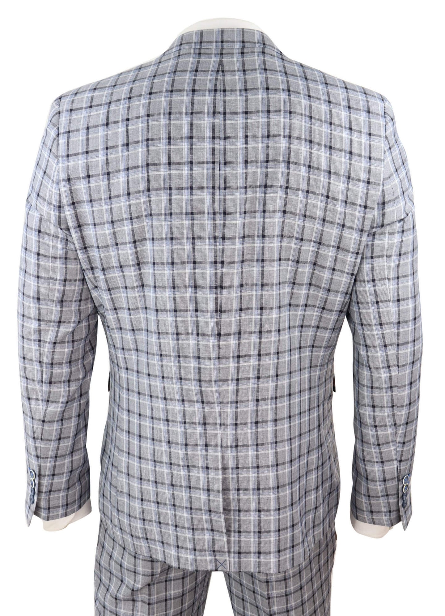 Mens Grey Pince of Whales Check 3 Piece Suit