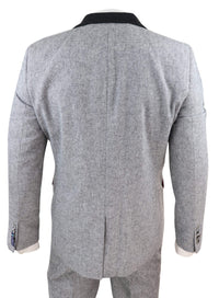 Men's 3 Piece Suit - Grey with Black Detailing