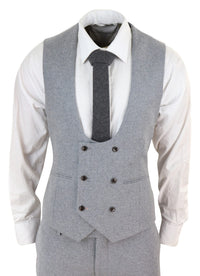 Men's Grey 3 Piece Wool Suit