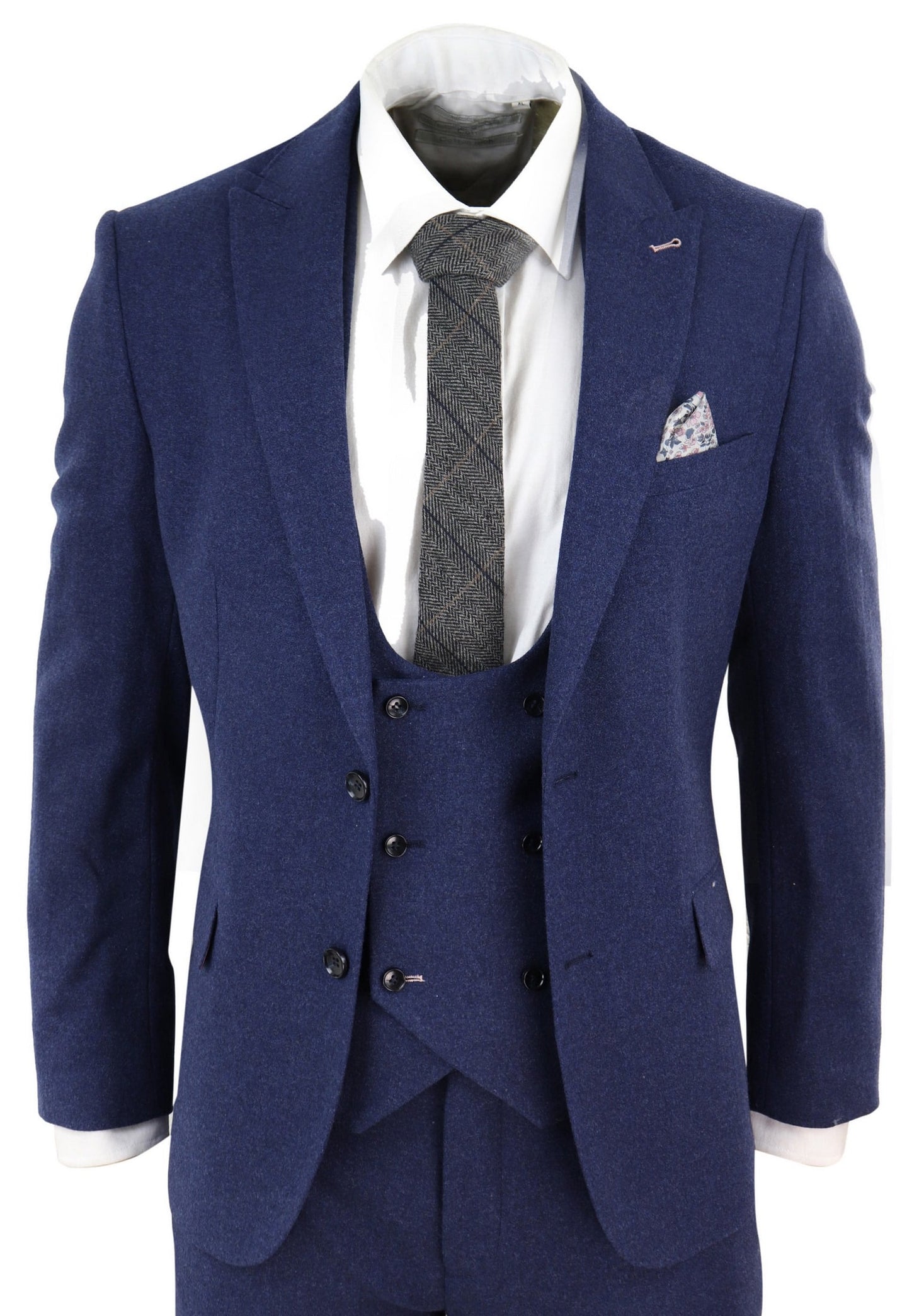 Men's Navy-Blue 3 Piece Wool Suit