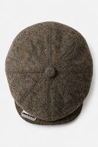 Braune 8-Panel-Kappe mit Rasierklinge