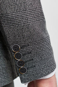 Grauer 3-teiliger Glencheck-Anzug für Herren