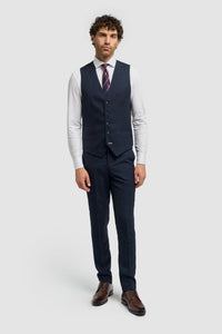 Caridi - Herren-Tweed-Weste in Marineblau