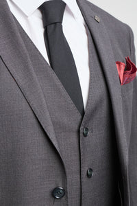 Herren Dunkelgrau Anthrazit 3-teiliger Anzug Klassischer Stich Hochzeit Sommer