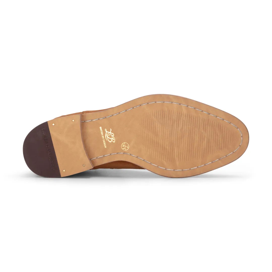 Men's Burgundy Suede Leather Slip On Chelsea Ankle Boots