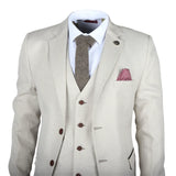 IM05 - Men's 3 Piece Cream Classic Wedding Suit
