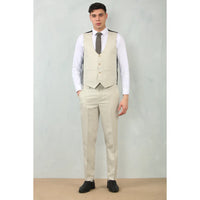 IM200 - Men's Cream Tailored Fit Wedding 3 Piece Suit