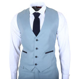 IM32 - Herrenanzug, einfarbig türkisblau, 3-teilig