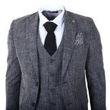 IM33 - Schwarzer 3-teiliger Herrenanzug mit taillierter Passform