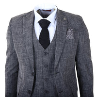 IM33 - Schwarzer 3-teiliger Herrenanzug mit taillierter Passform