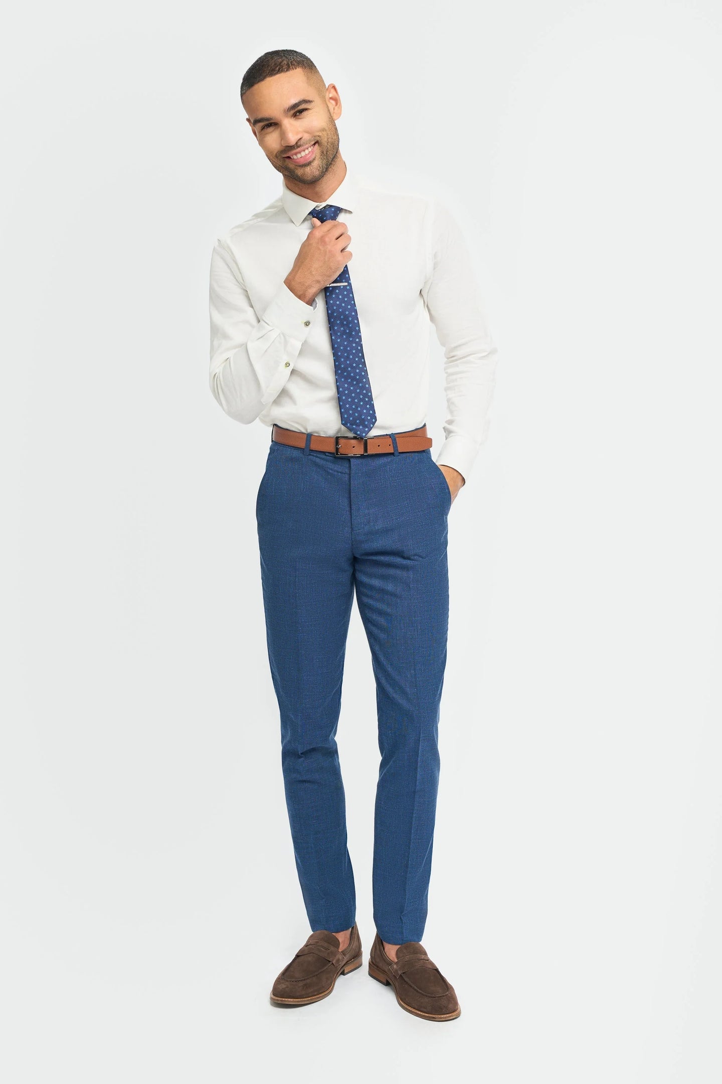 Miami – Blaue Crosshatch-Hose für Herren