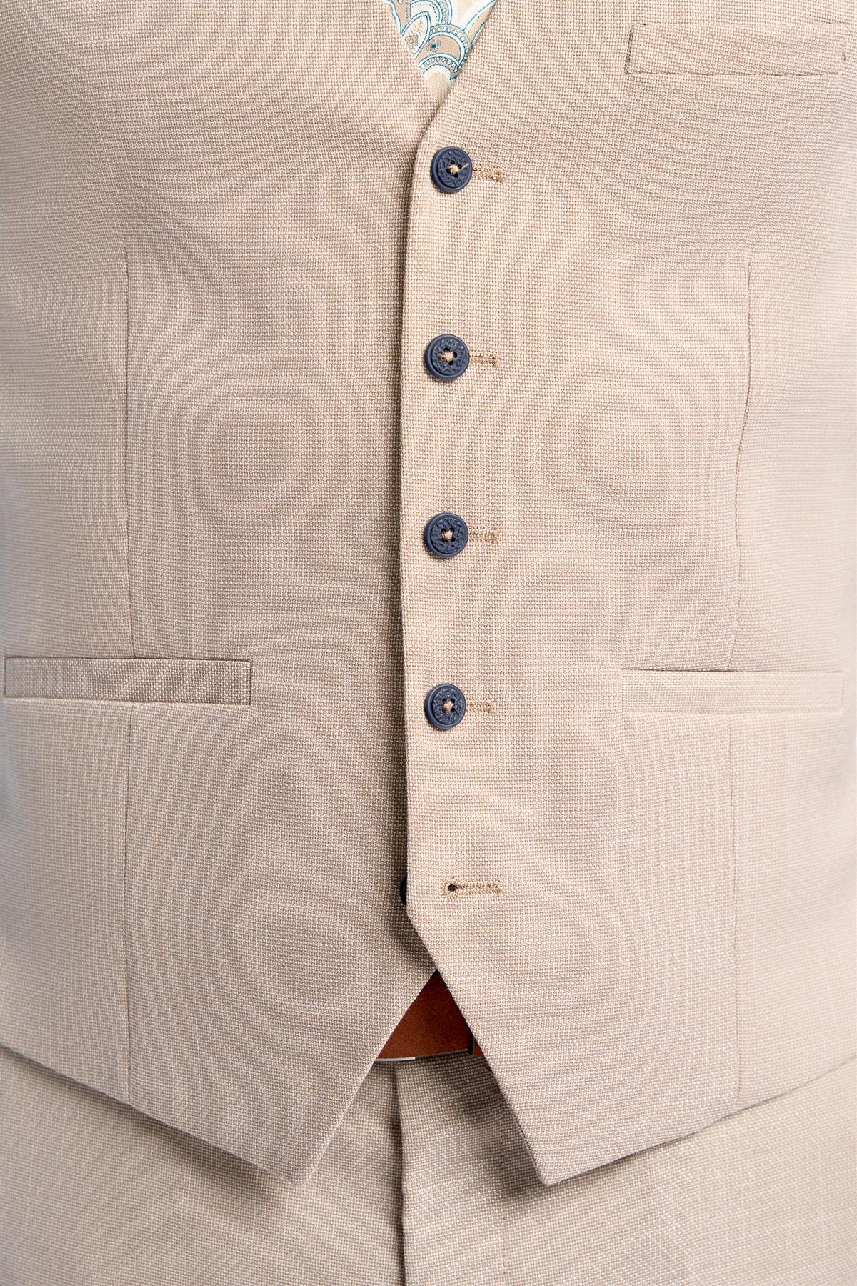Miami - Beige Hochzeitsweste für Herren