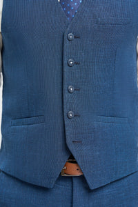 Miami - Blaue Hochzeitsweste für Herren