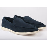 Men's Suede Navy Slip On Comfort Fit Loafers