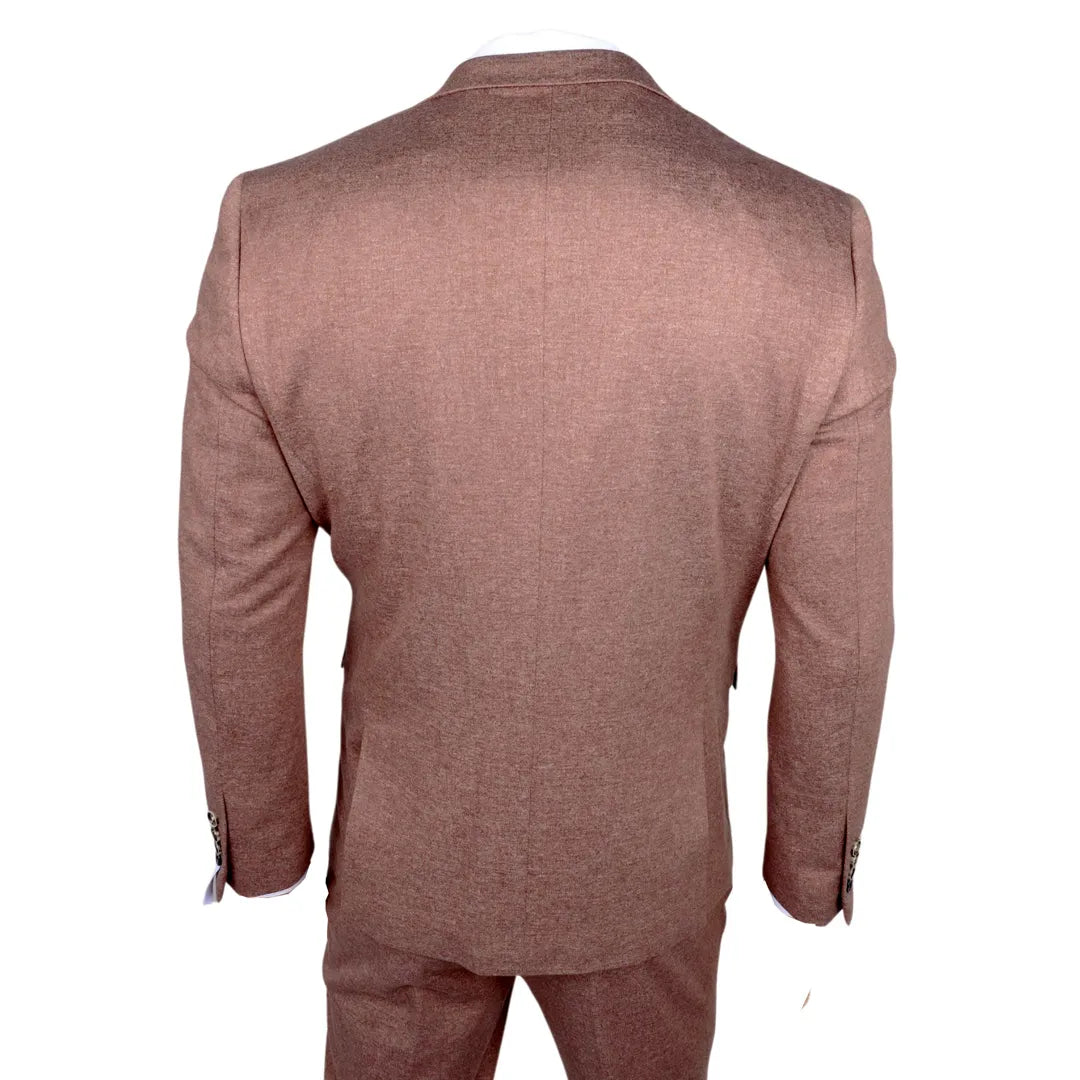 Nathan Men's Brown 3-Piece Slim Fit Suit