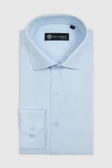 Klassisches Herren-Hemd mit doppelter Manschette und Cutaway-Kragen – Blau
